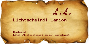 Lichtscheindl Larion névjegykártya